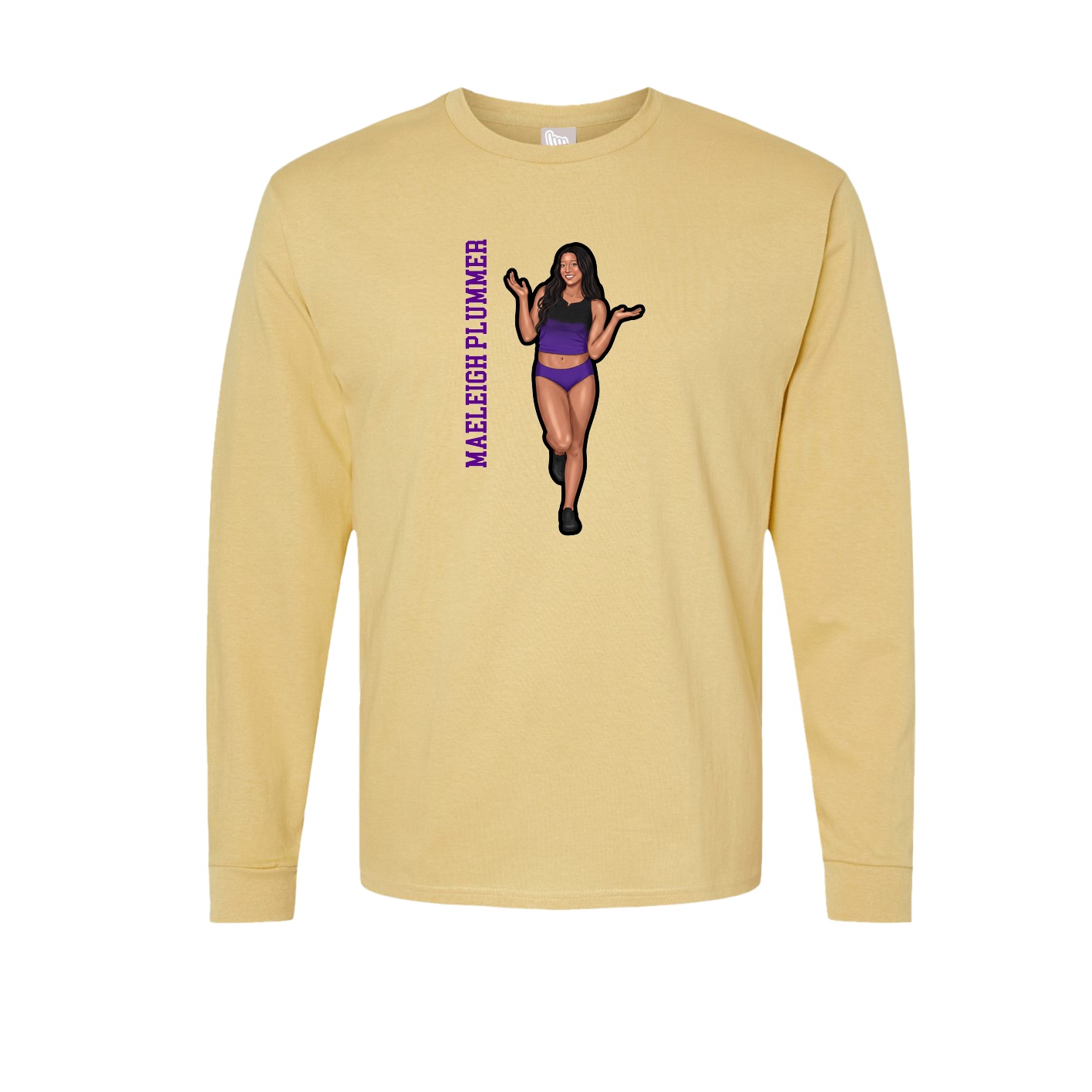 Long Sleeve Tee — Name Vertical in Vegas Gold