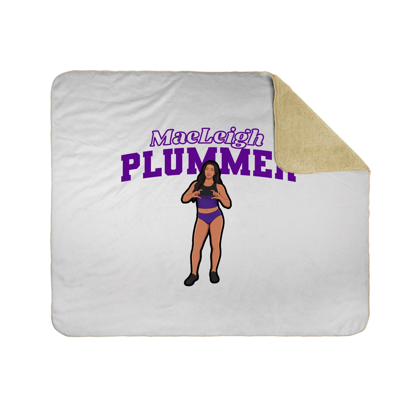 Throw Blanket — Name Arch in White