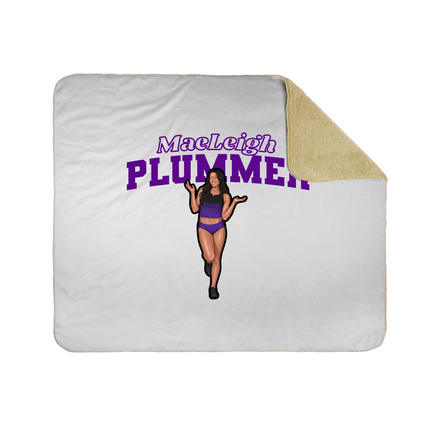 Throw Blanket — Name Arch in White