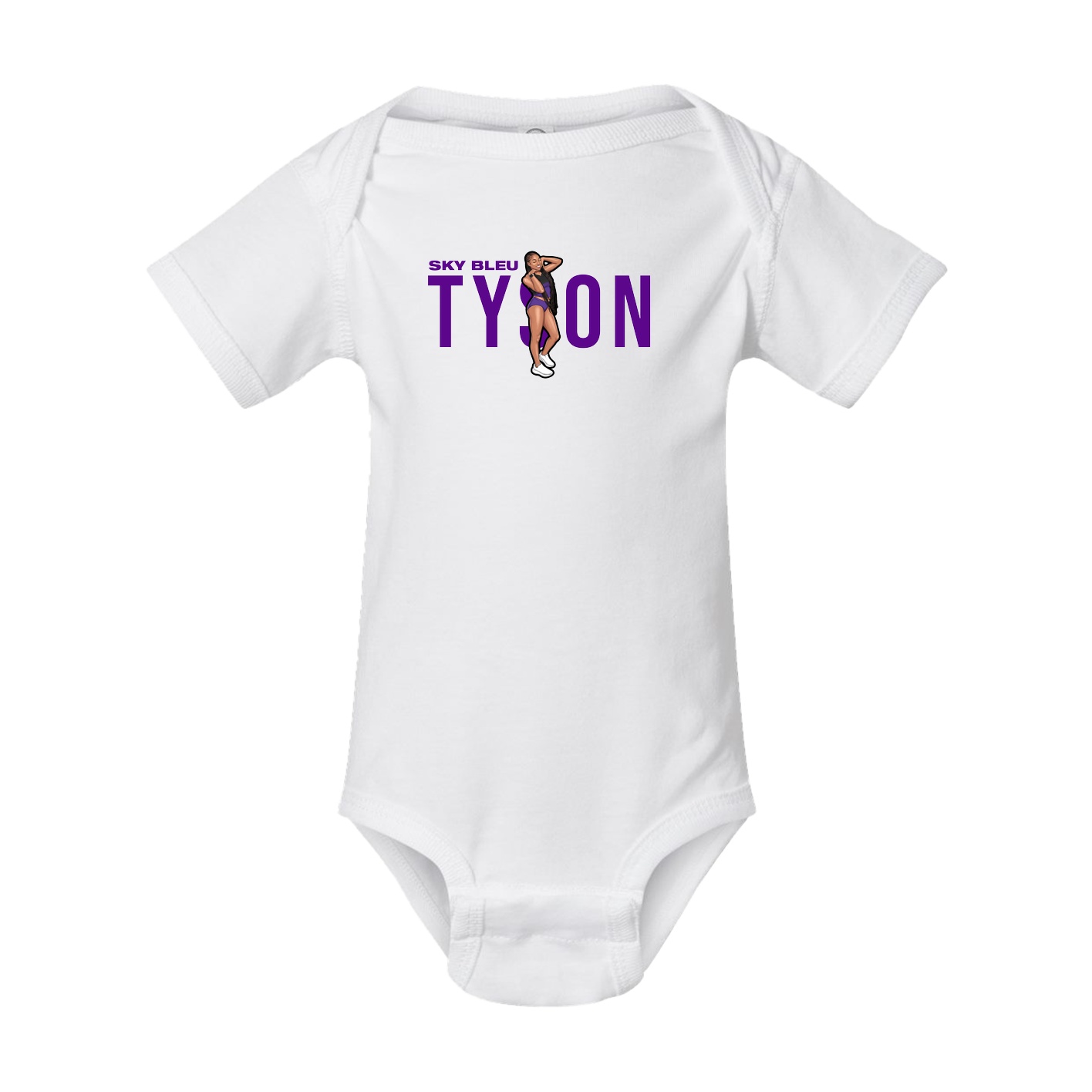Baby Onesie — Player Name in White