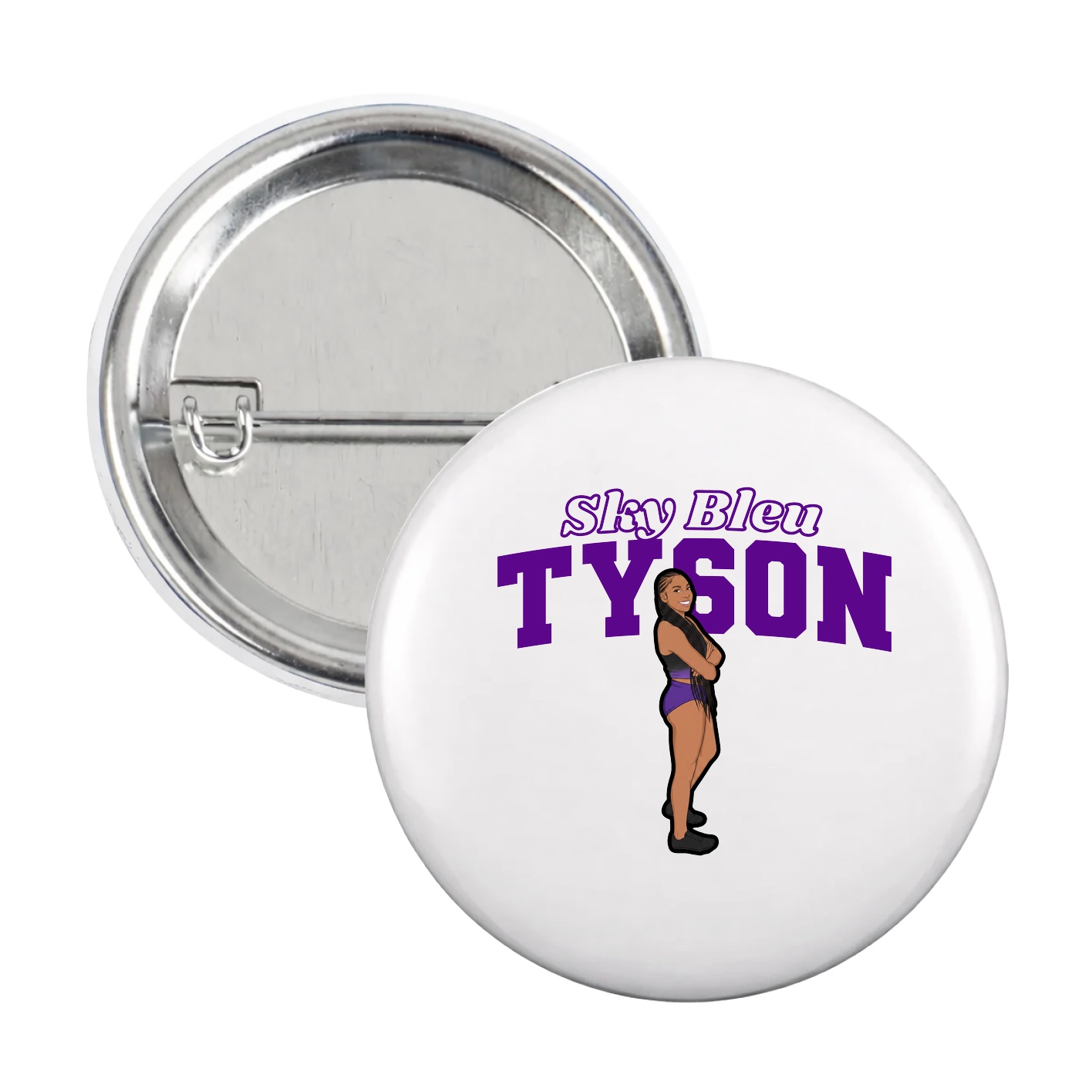 Game Day Button — Name Arch in White