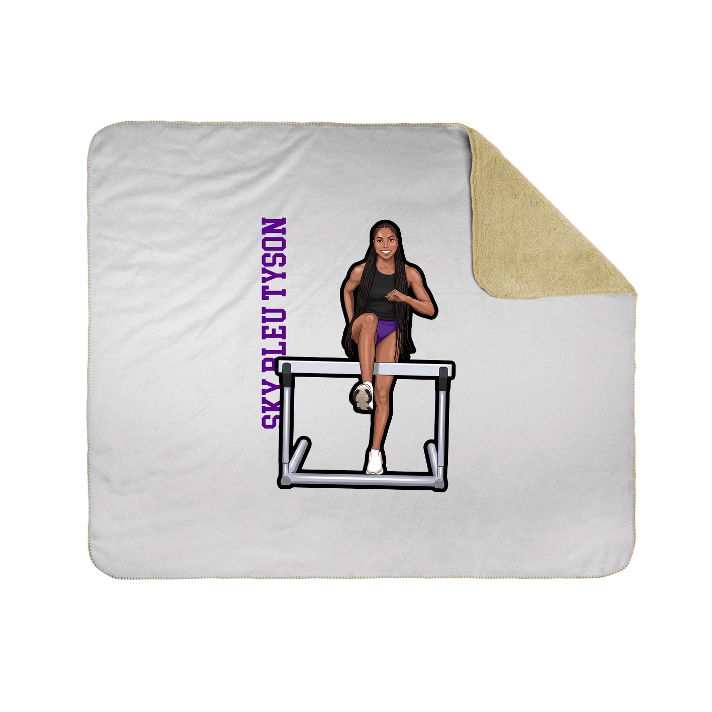 Throw Blanket — Name Vertical in White