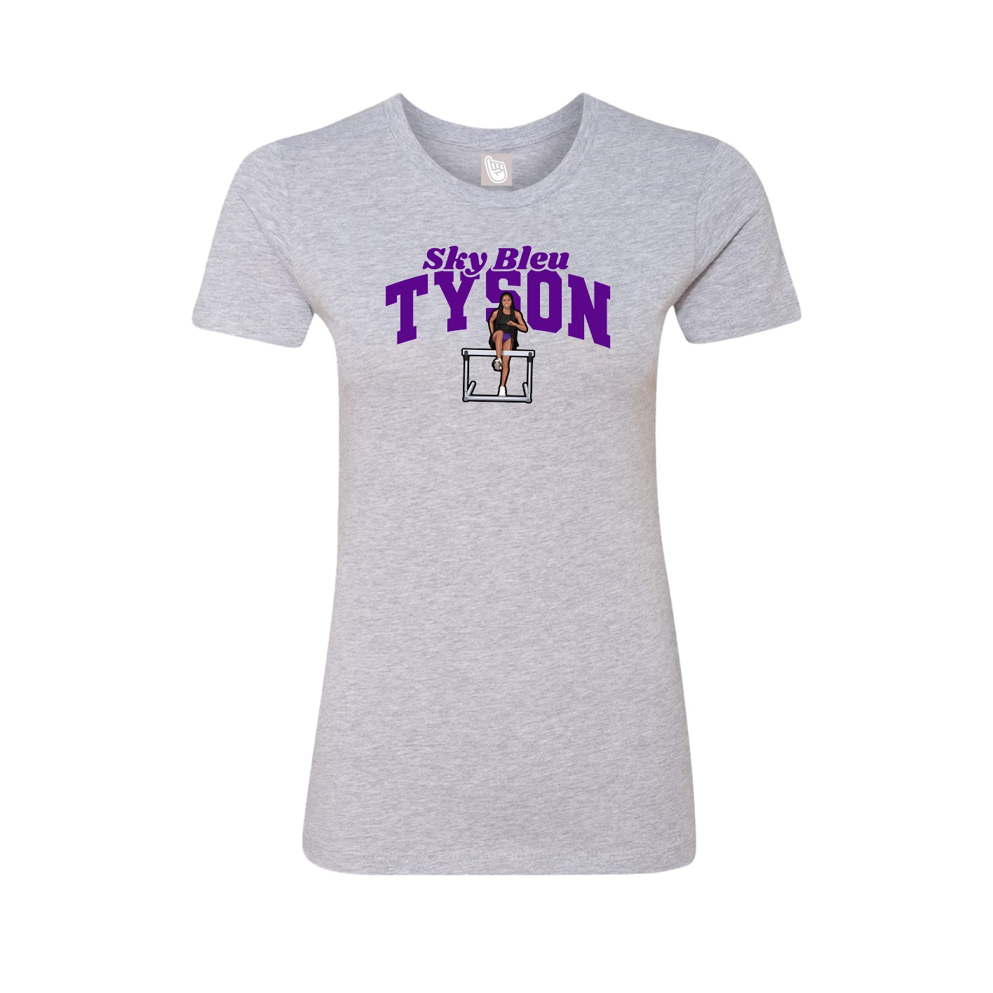 Fitted Women's Tee — Signature Arch in Grey