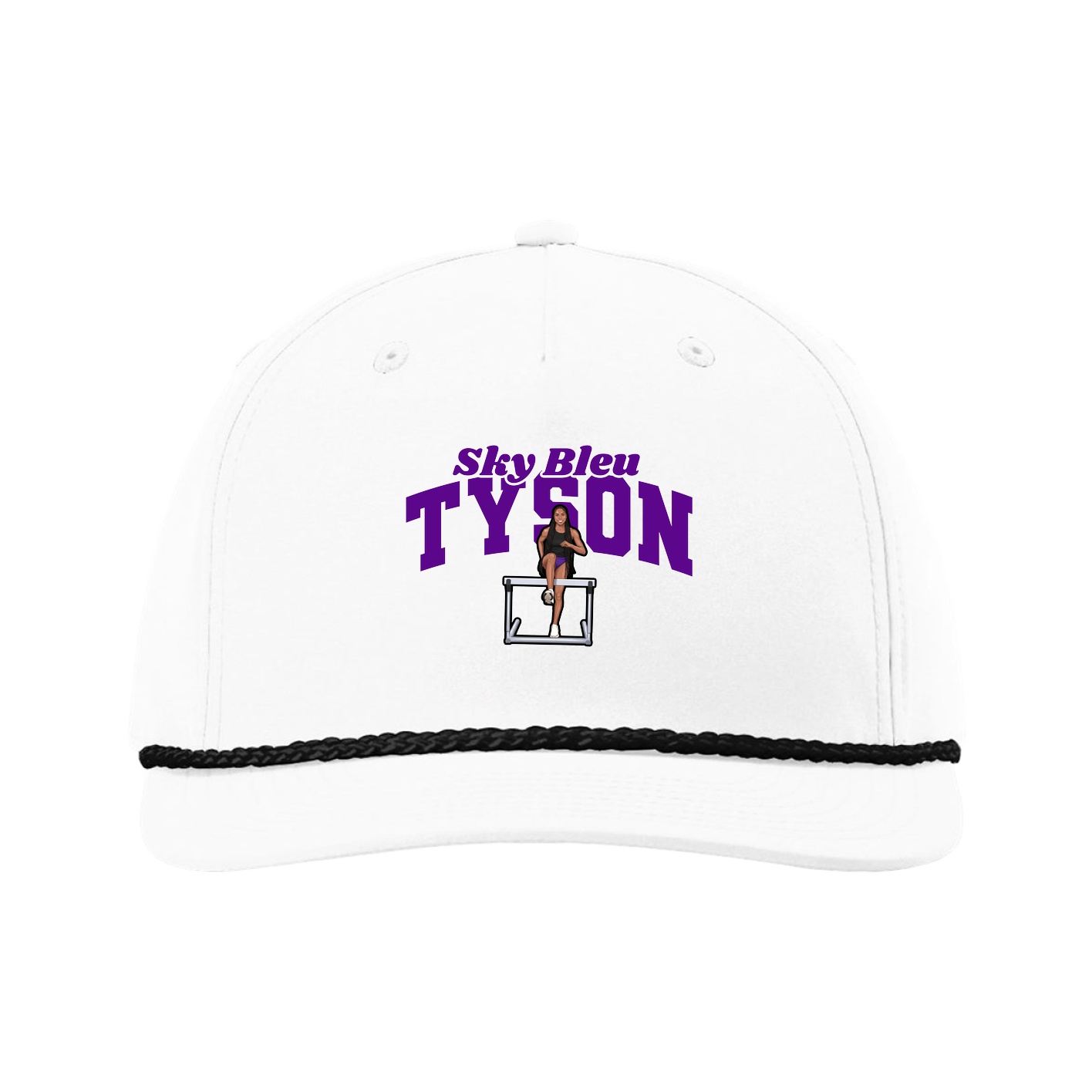 Five-Panel Classic Rope Cap — Signature Arch in White