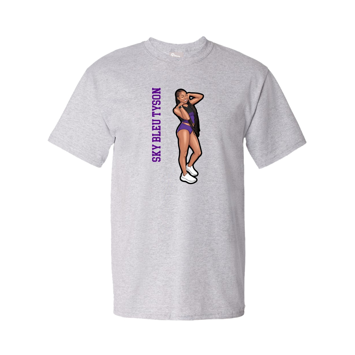 Tee — Name Vertical in Grey