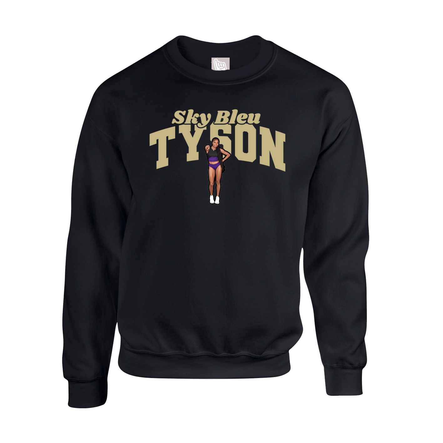Fleece Crew — Signature Arch in Black