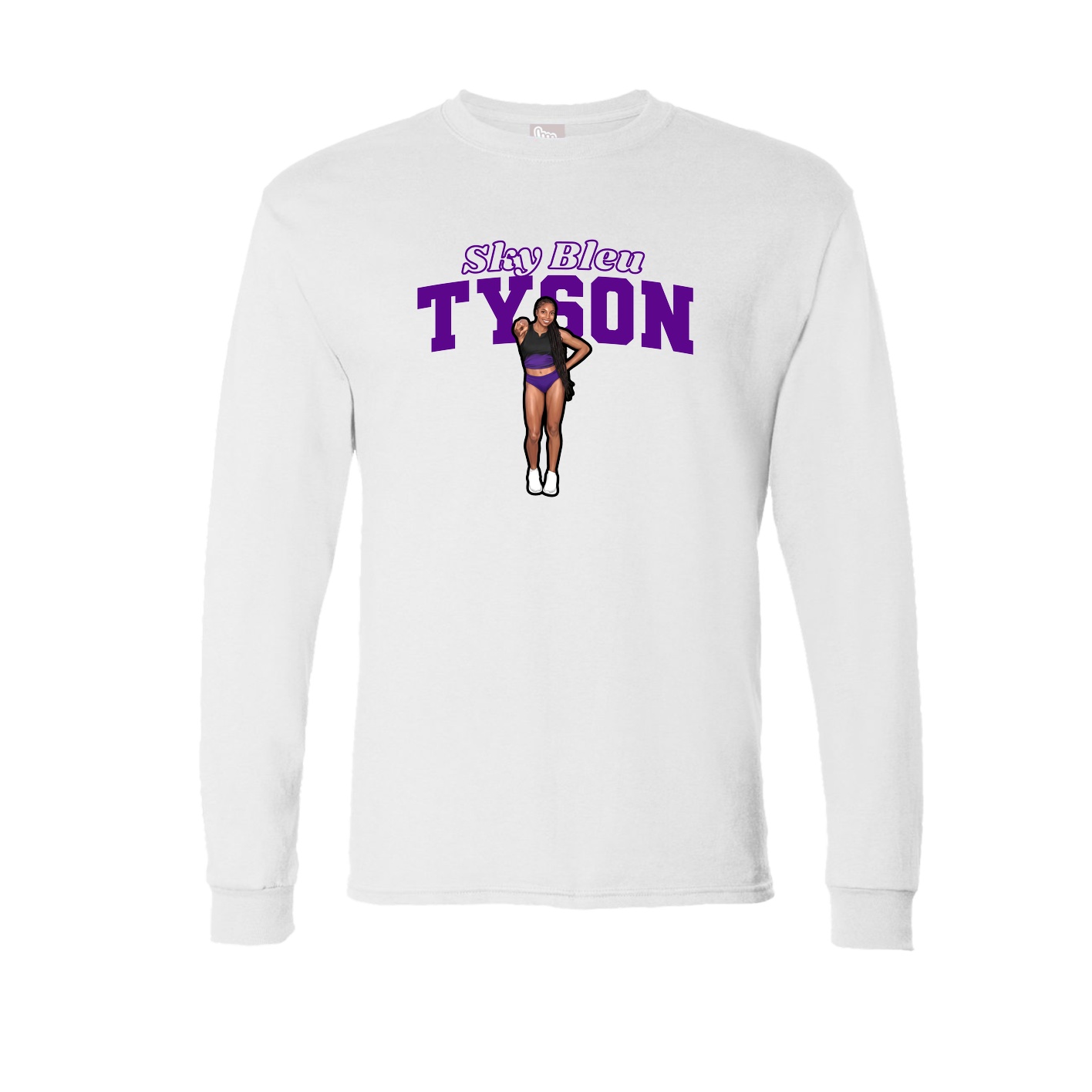 Long Sleeve Tee — Name Arch in White