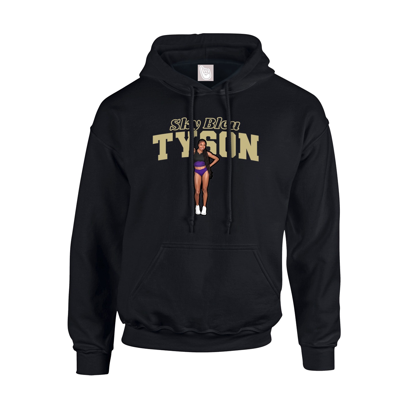 Youth Hoodie — Name Arch in Black