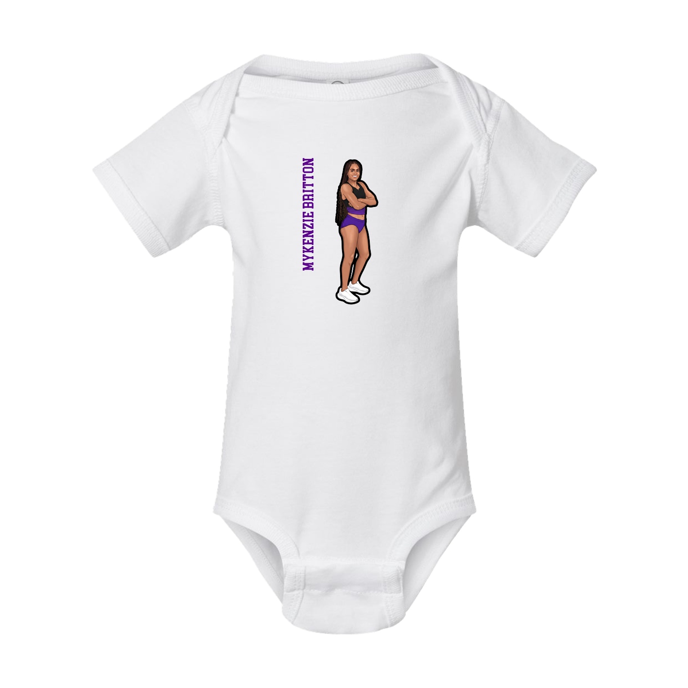 Baby Onesie — Name Vertical in White