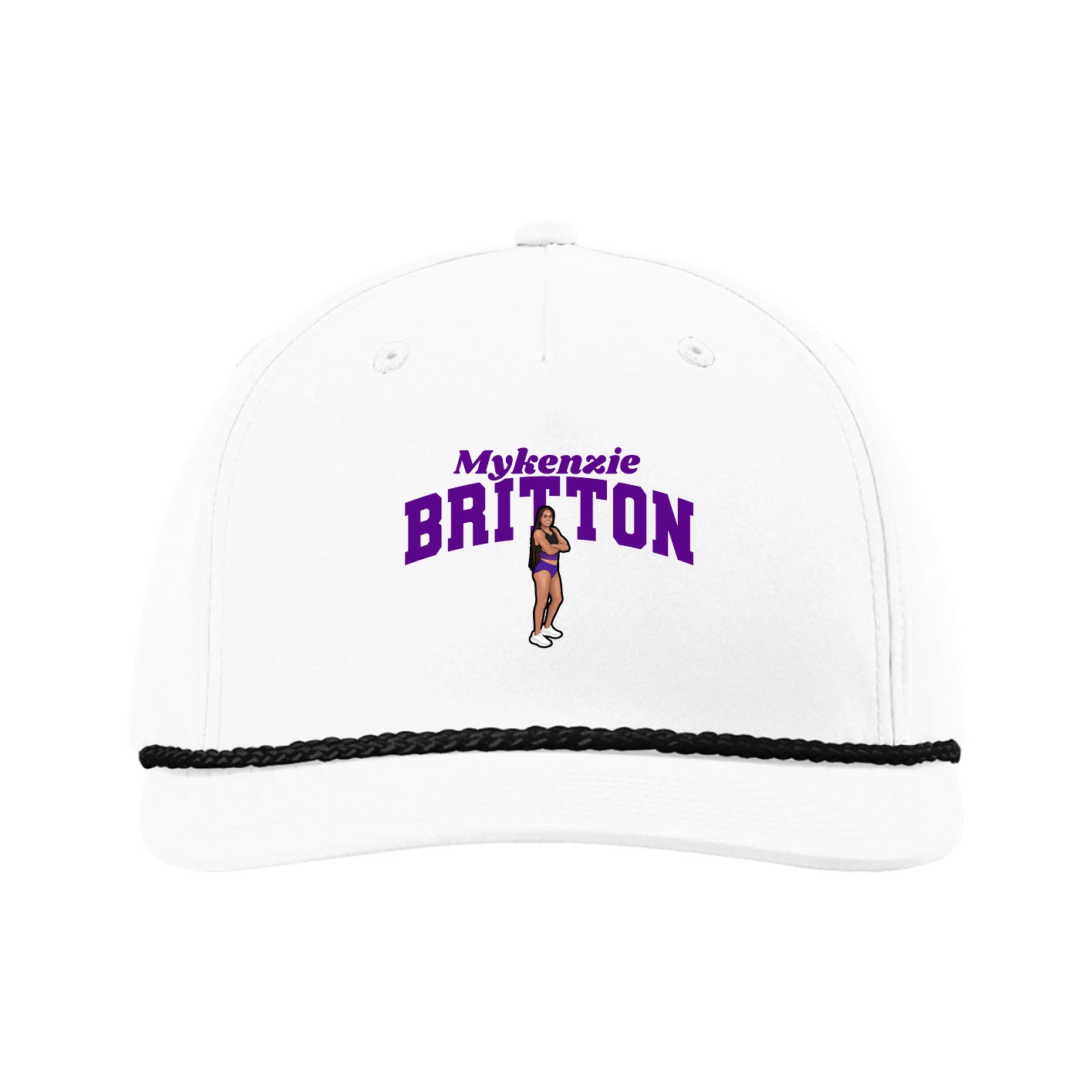 Five-Panel Classic Rope Cap — Signature Arch in White