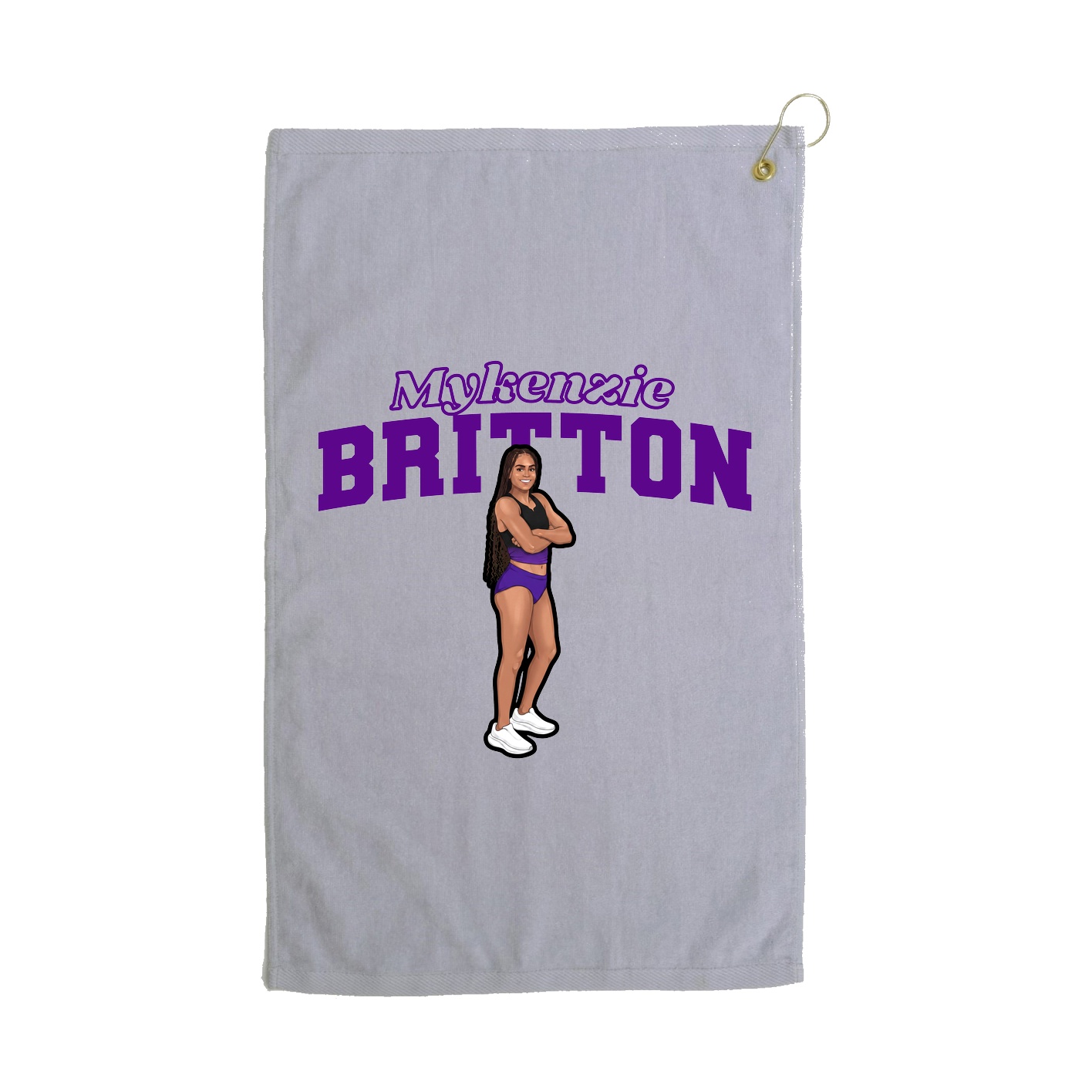 Golf Towel — Name Arch in Grey