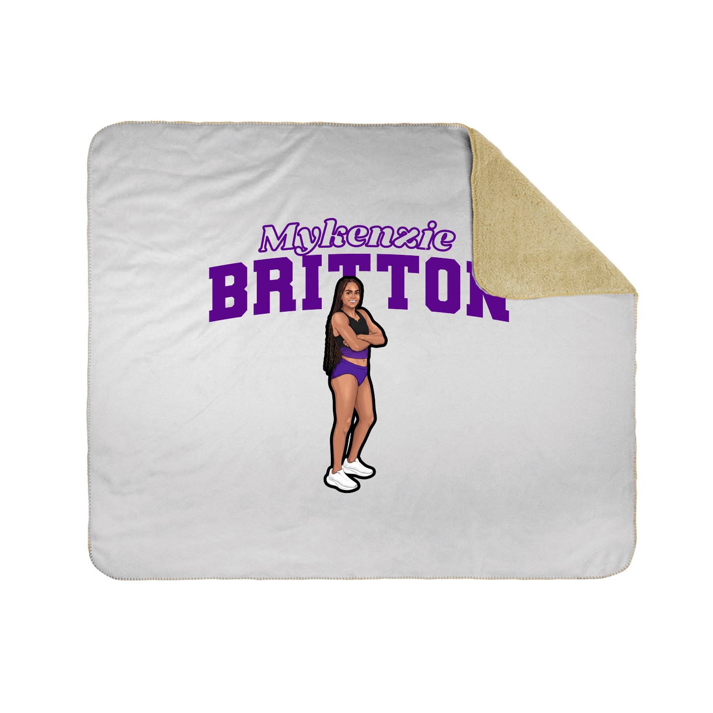 Throw Blanket — Name Arch in White