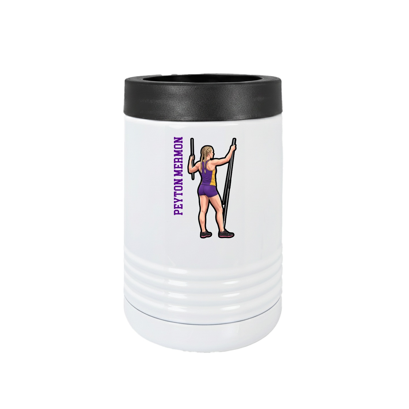 Beverage Holder — Name Vertical in White