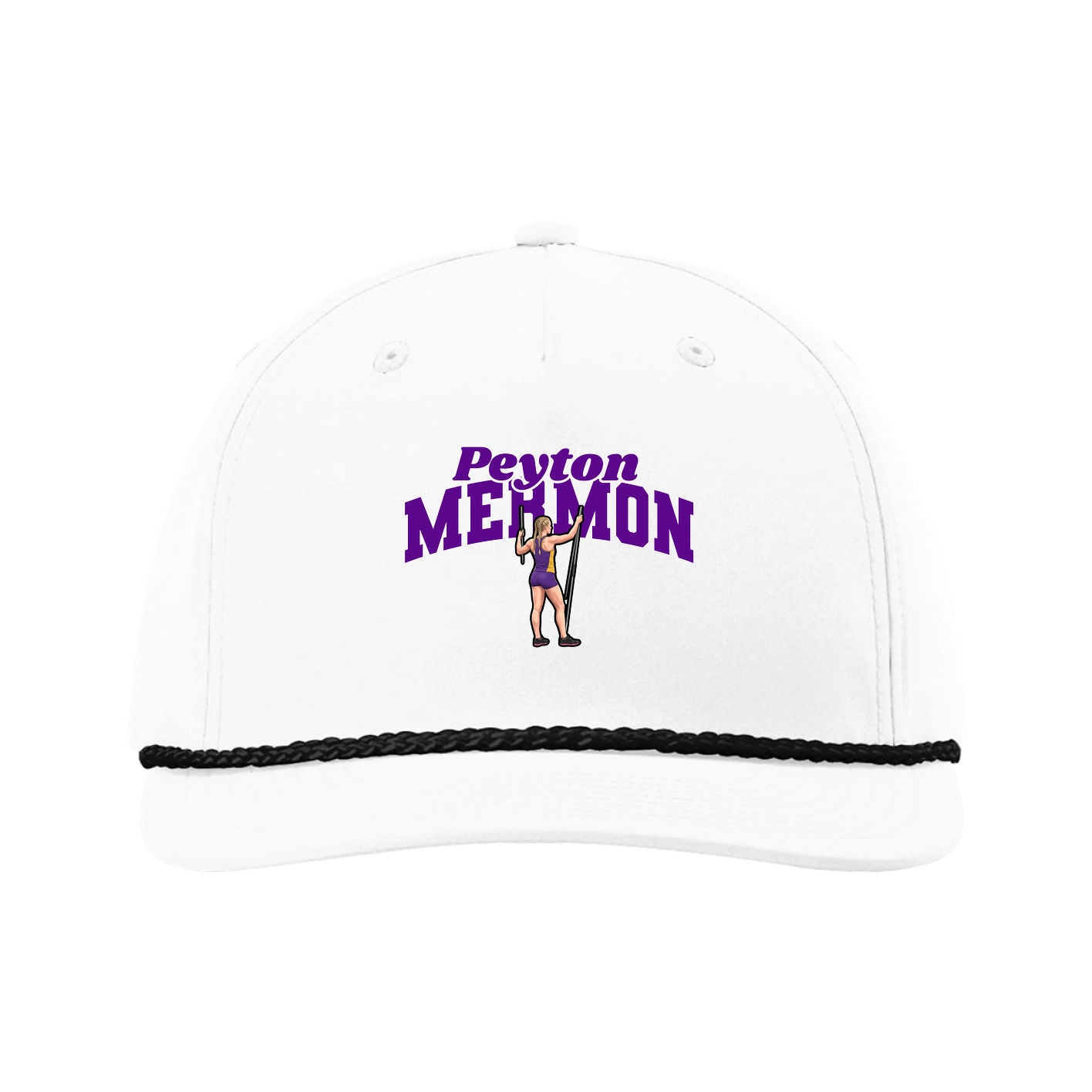 Five-Panel Classic Rope Cap — Signature Arch in White