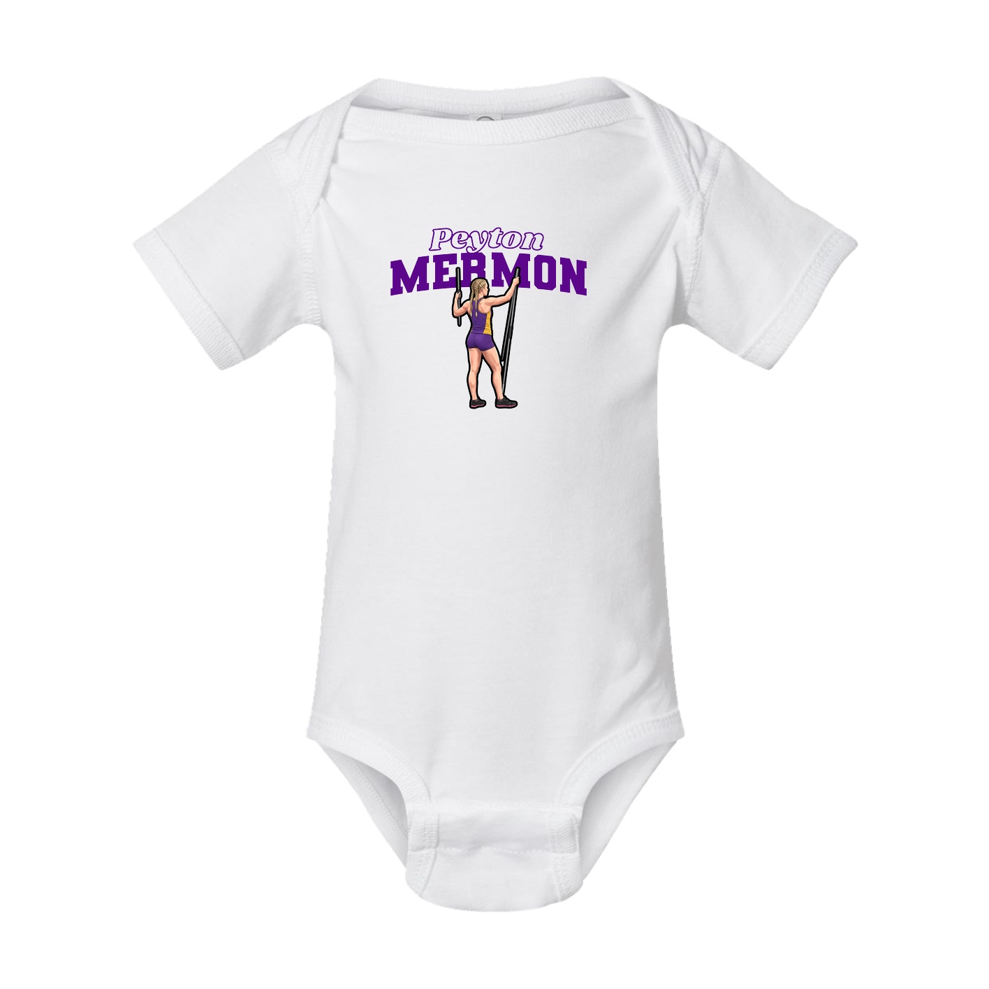 Baby Onesie — Name Arch in White