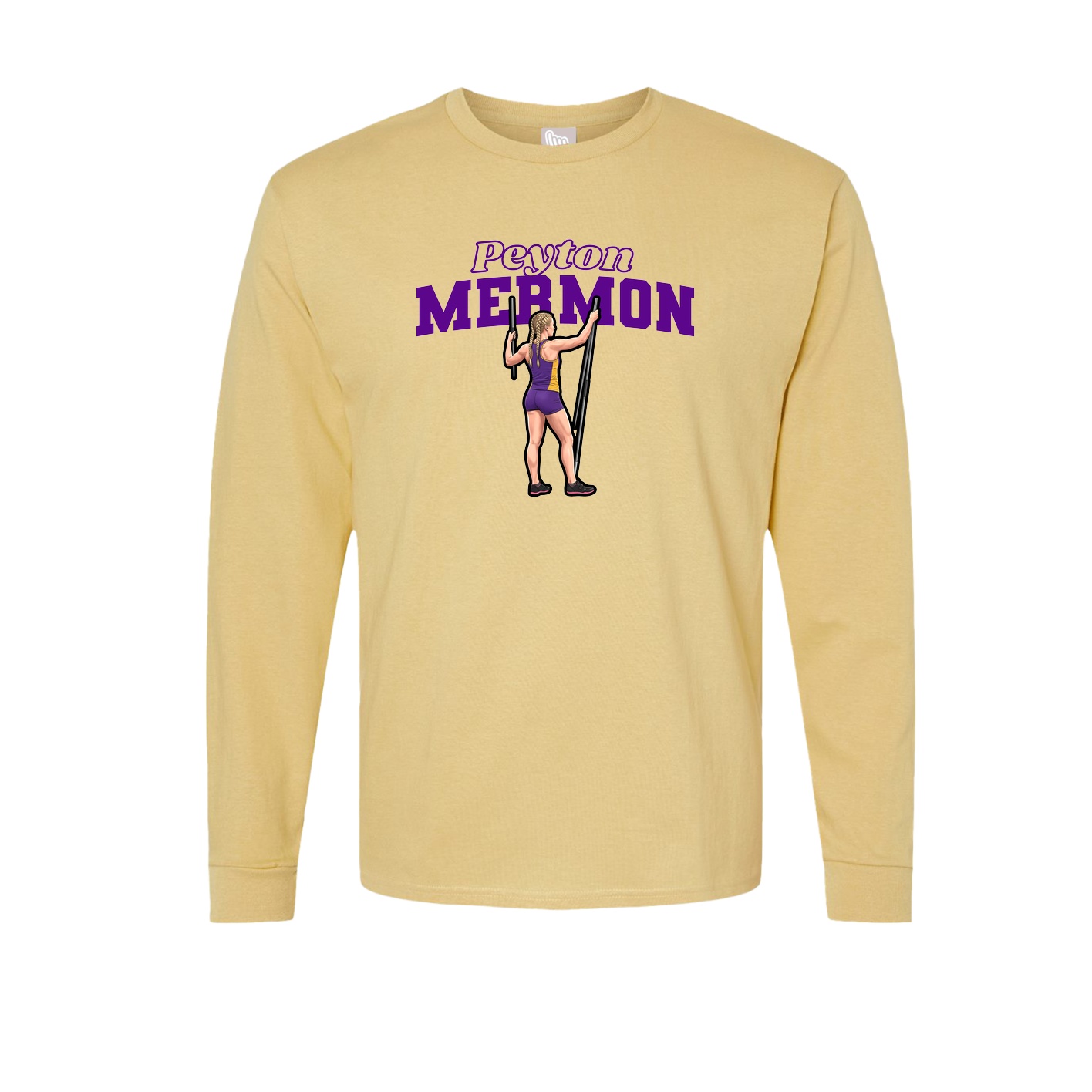 Long Sleeve Tee — Name Arch in Vegas Gold