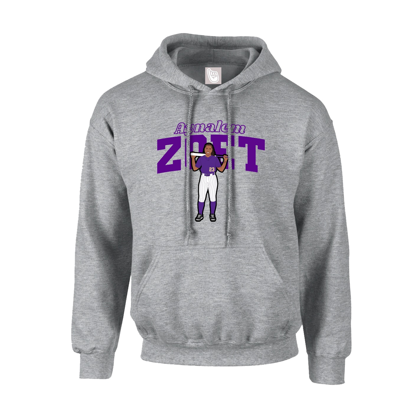 Youth Hoodie — Name Arch in Grey