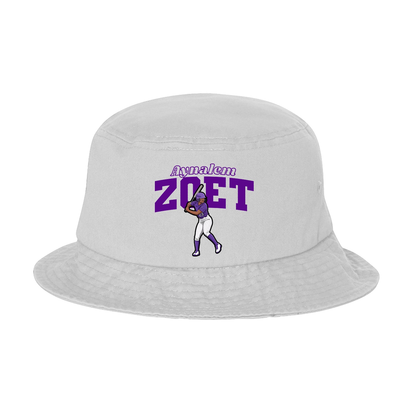 Bucket Cap — Name Arch in White