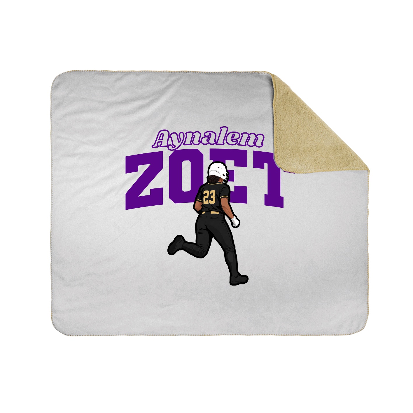 Throw Blanket — Name Arch in White
