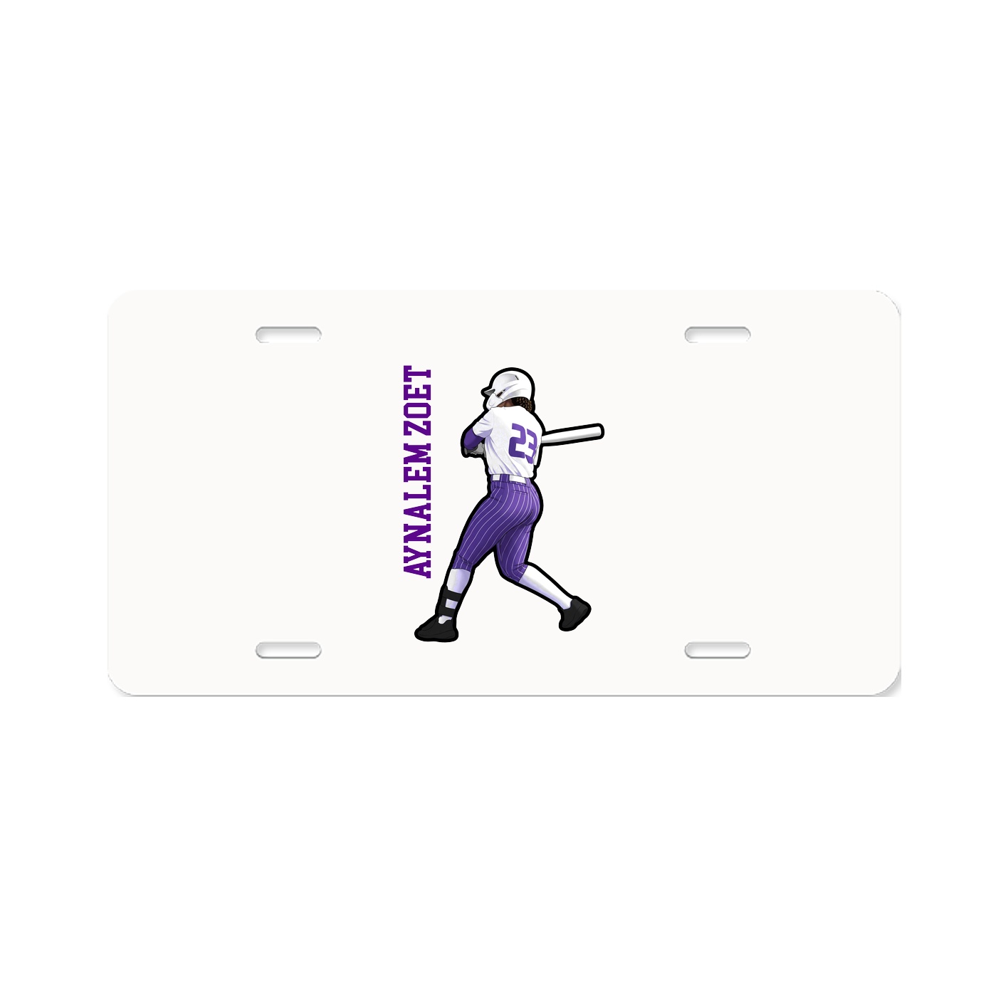 License Plate — Name Vertical in Classic