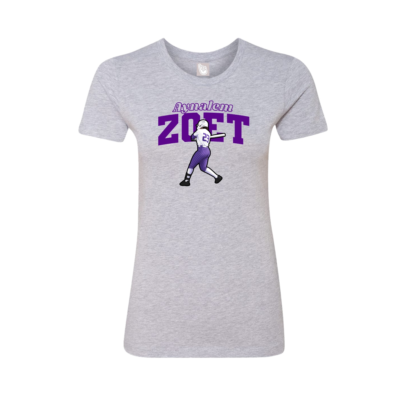 Fitted Women's Tee — Name Arch in Grey