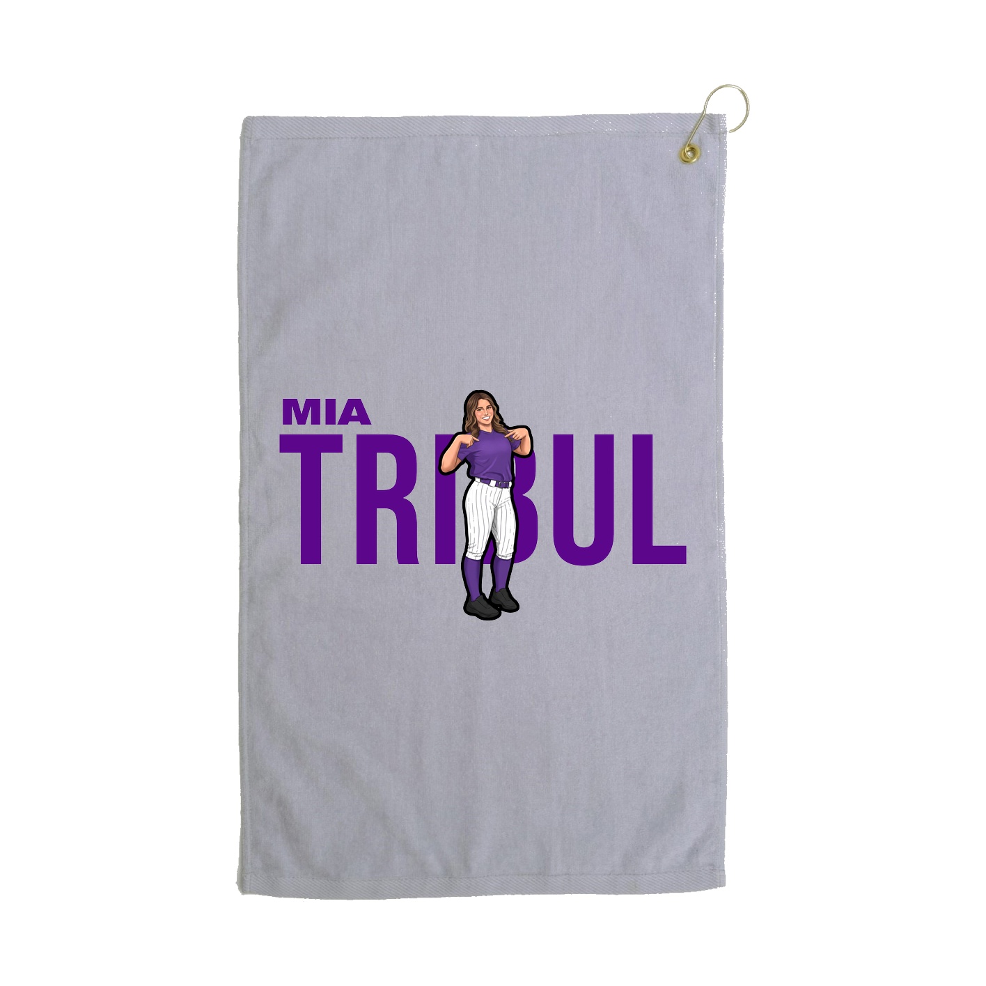 Golf Towel — Player Name in Grey