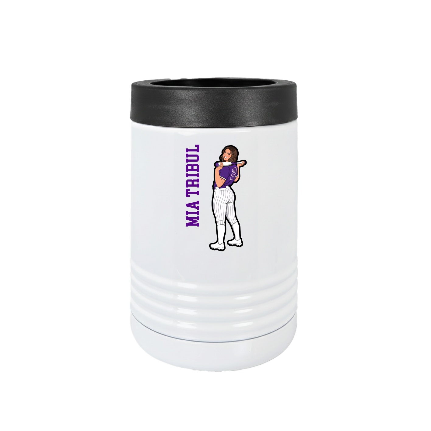 Beverage Holder — Name Vertical in White