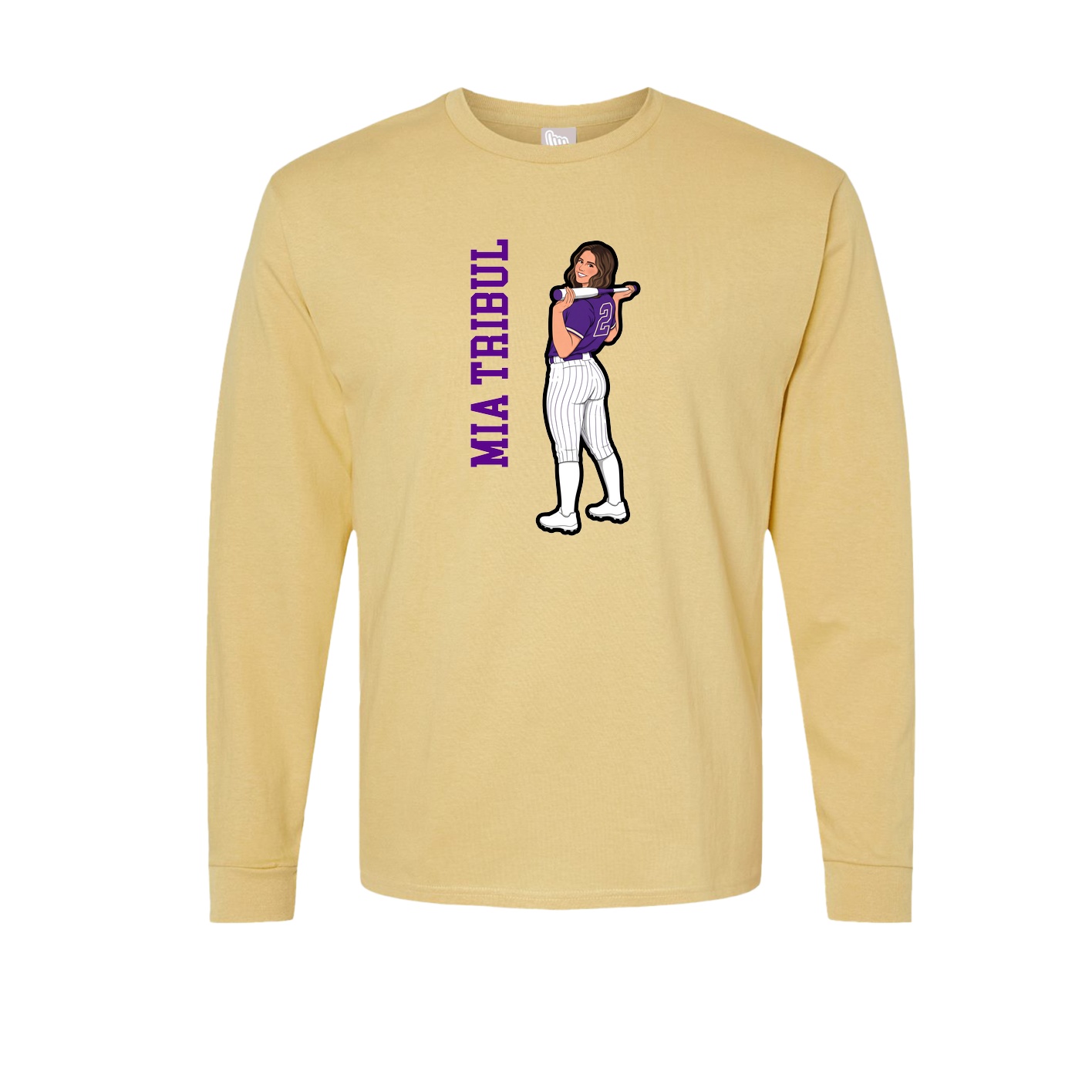 Long Sleeve Tee — Name Vertical in Vegas Gold