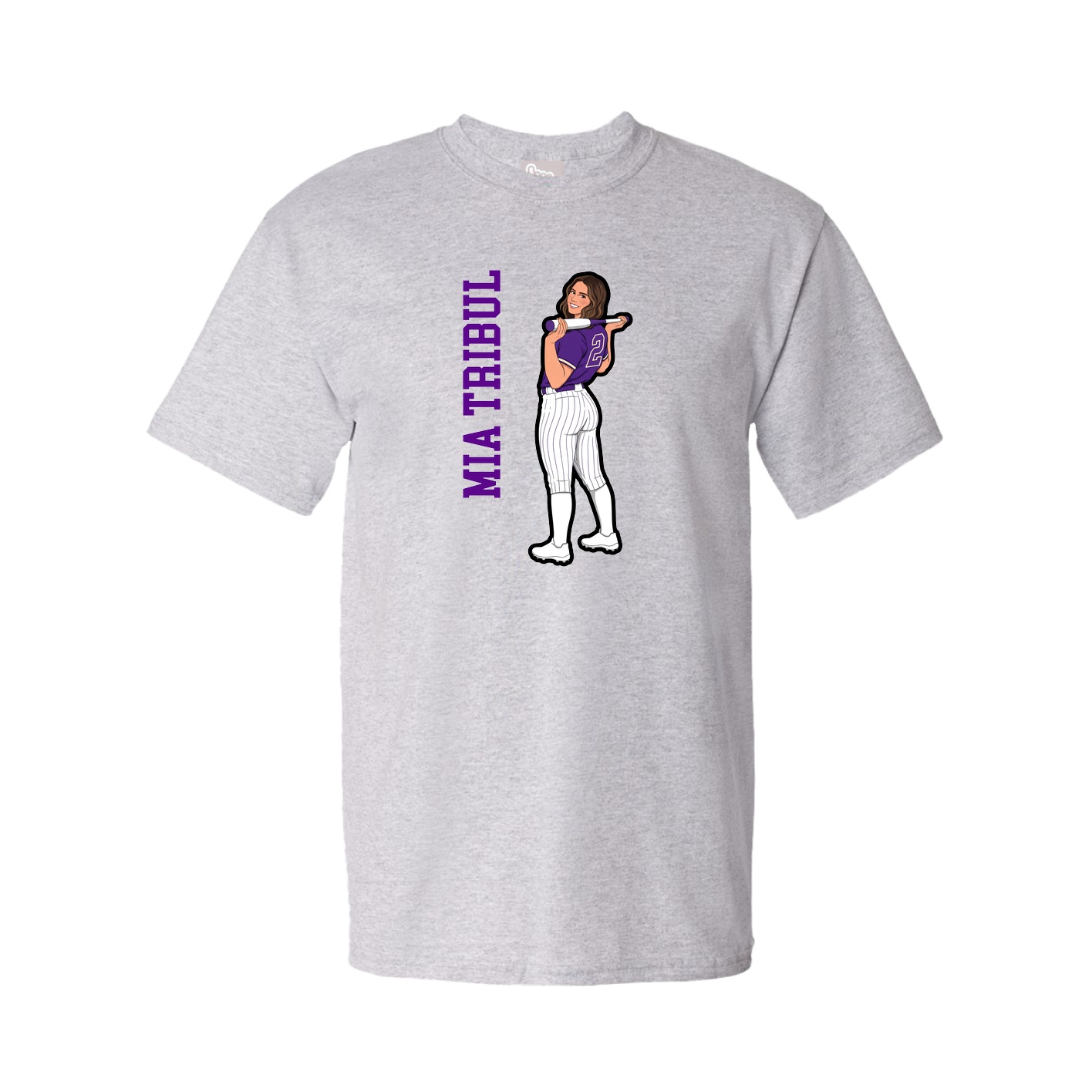 Youth Tee — Name Vertical in Grey