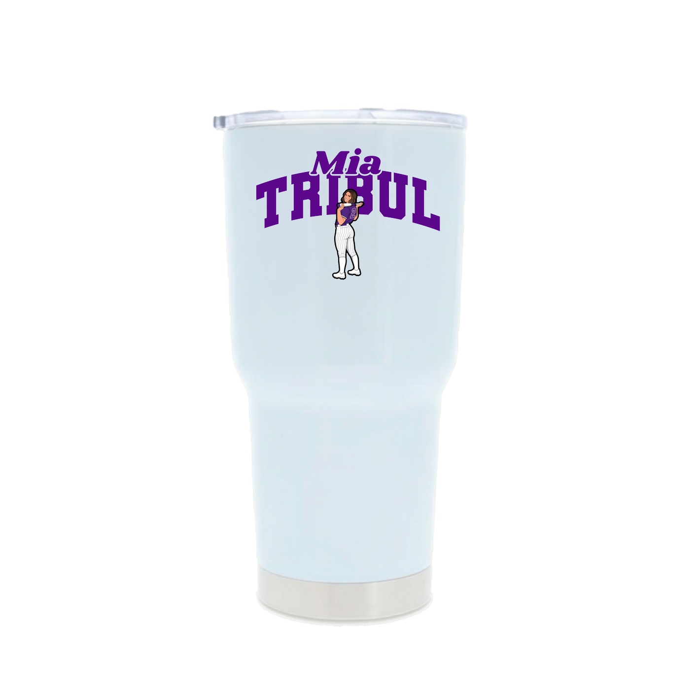 30oz Stainless Steel Tumbler — Signature Arch in White