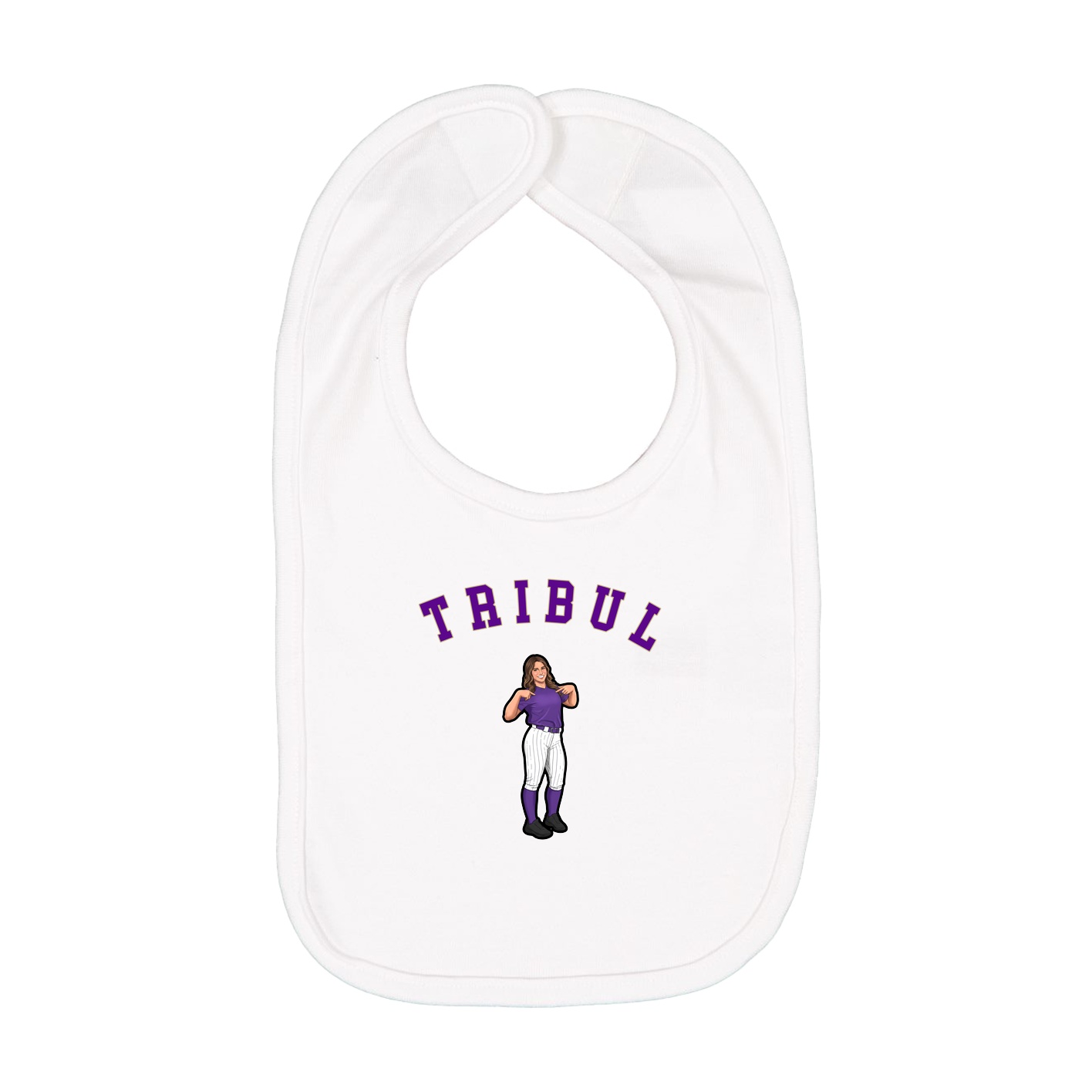 Infant Bib — Shirsey Arch in White