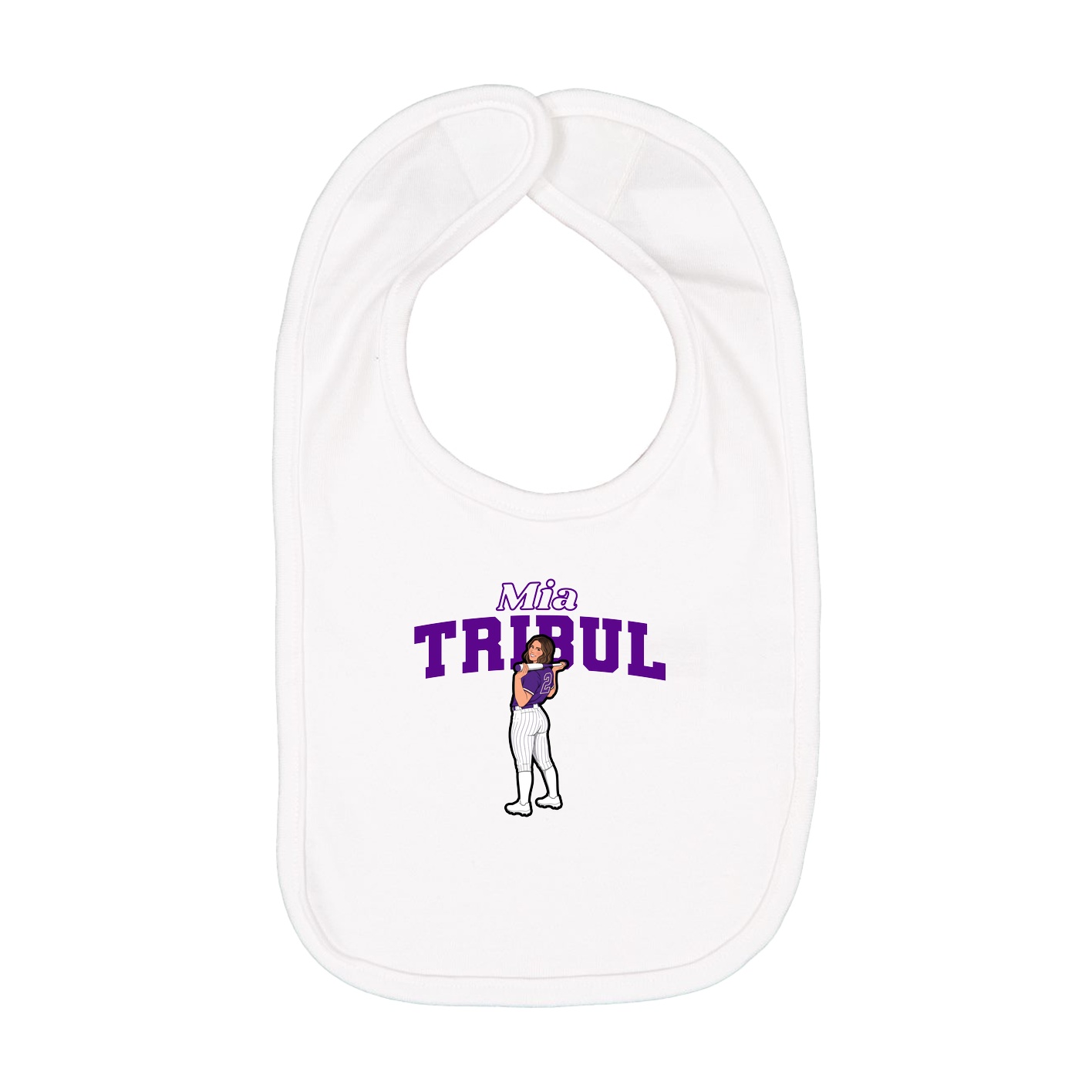 Infant Bib — Name Arch in White