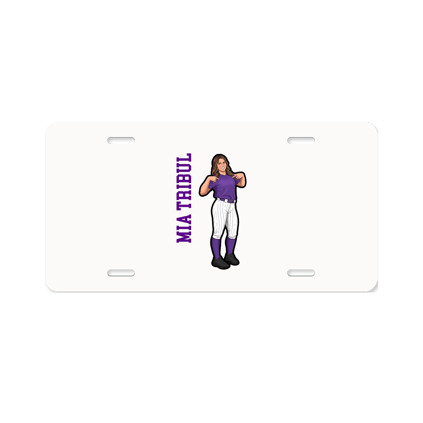 License Plate — Name Vertical in Classic