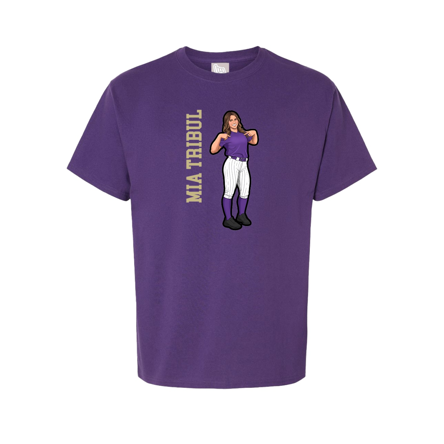 Tee — Name Vertical in Purple