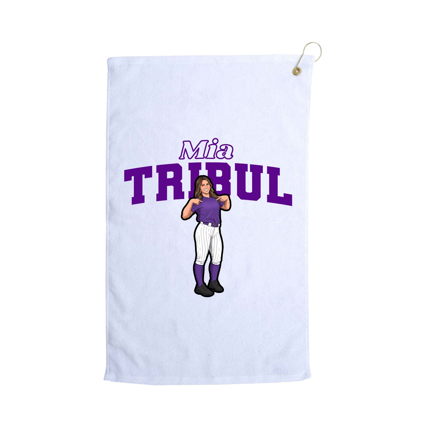 Golf Towel — Name Arch in White