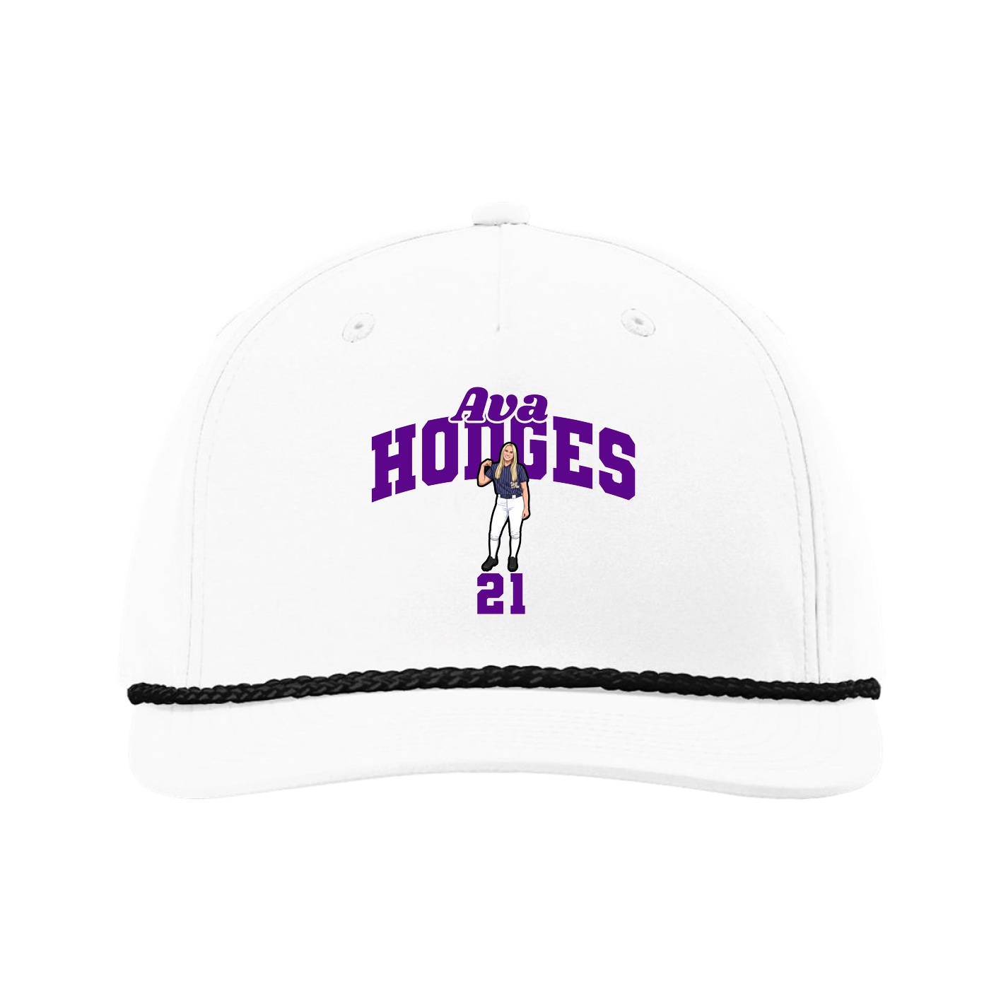 Five-Panel Classic Rope Cap — Signature Arch in White