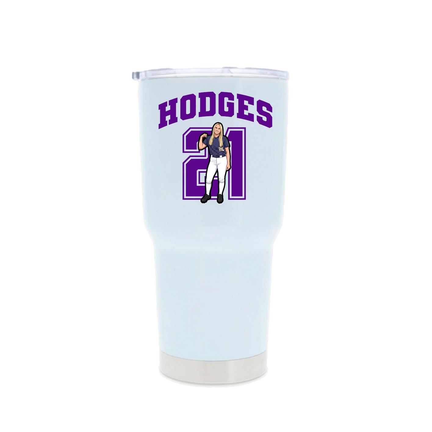 30oz Stainless Steel Tumbler — Number in White
