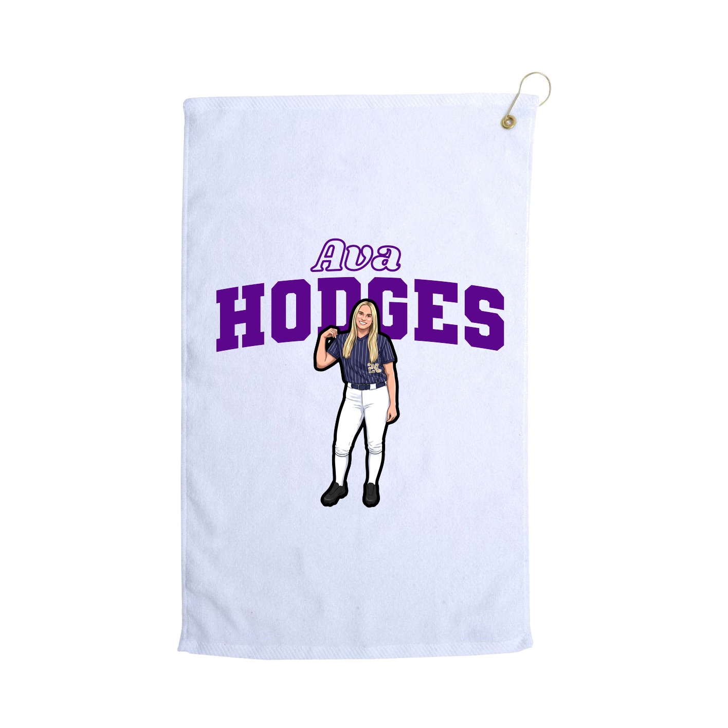 Golf Towel — Name Arch in White