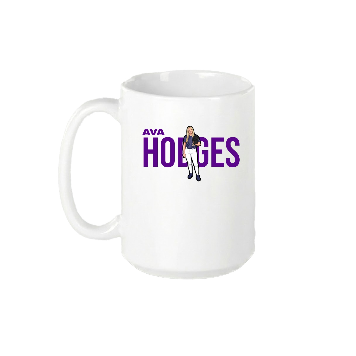 15oz Coffee Mug — Player Name in White