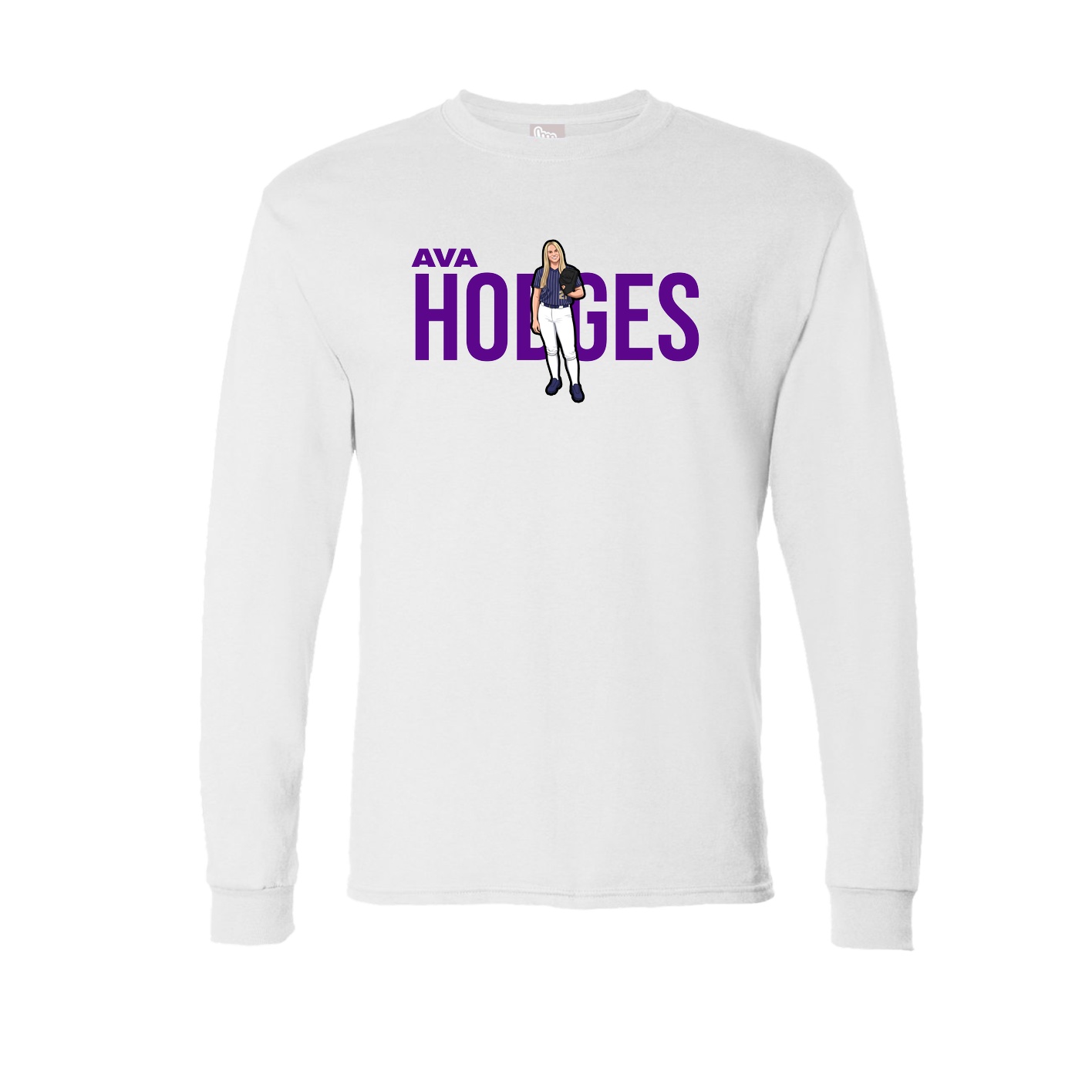Long Sleeve Tee — Player Name in White