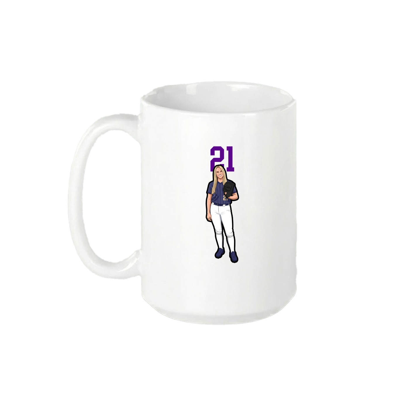 15oz Coffee Mug — Number Top in White