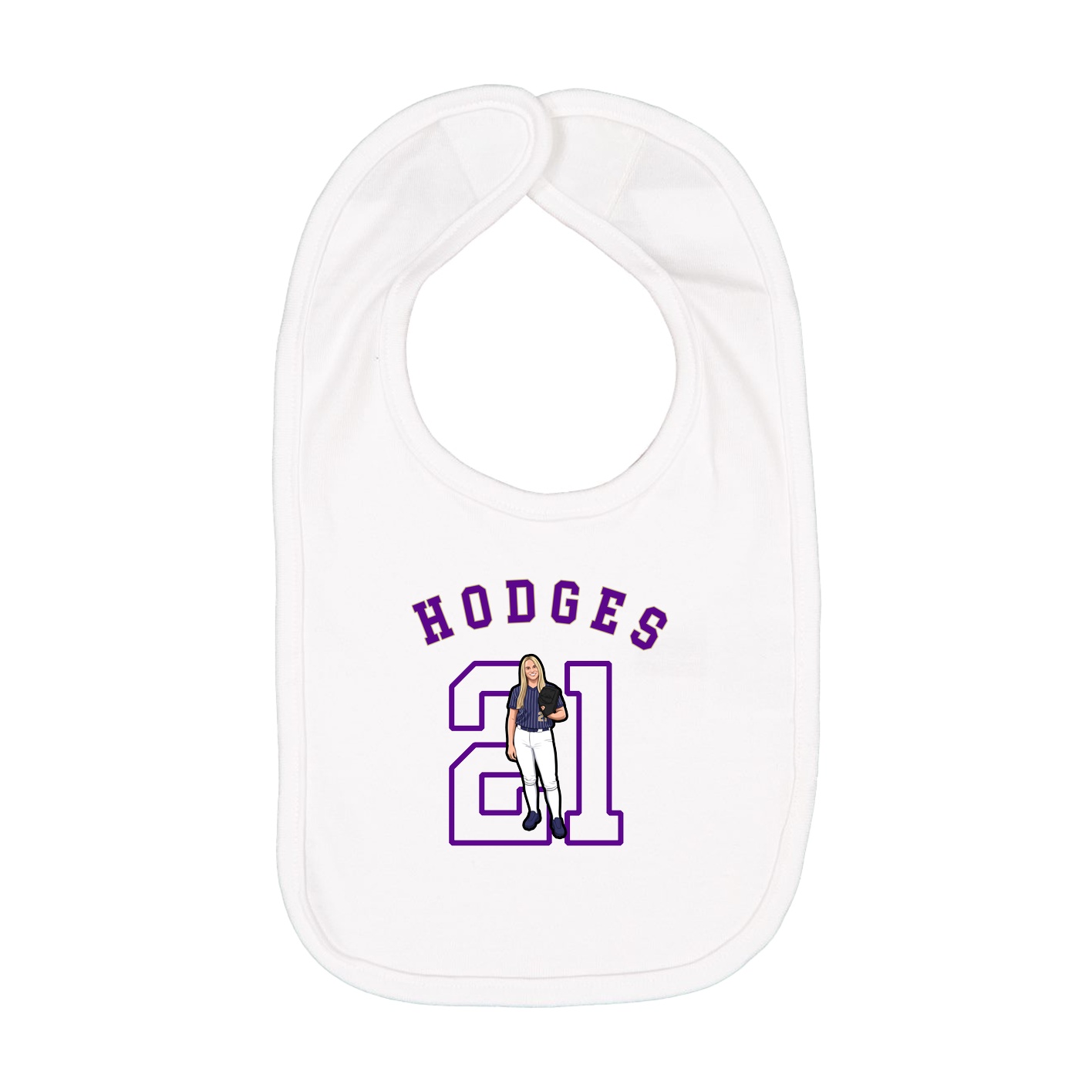 Infant Bib — Shirsey Arch in White