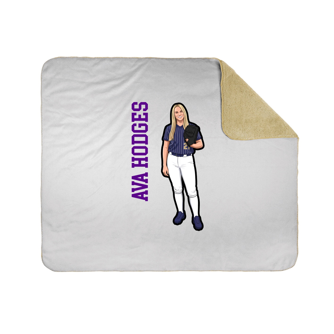 Throw Blanket — Name Vertical in White