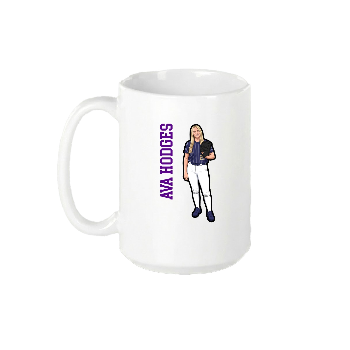 15oz Coffee Mug — Name Vertical in White