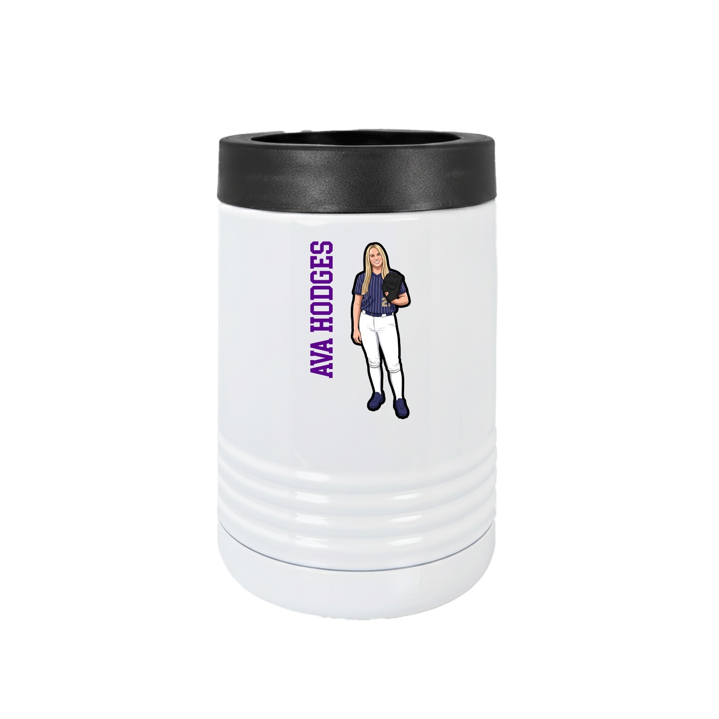 Beverage Holder — Name Vertical in White