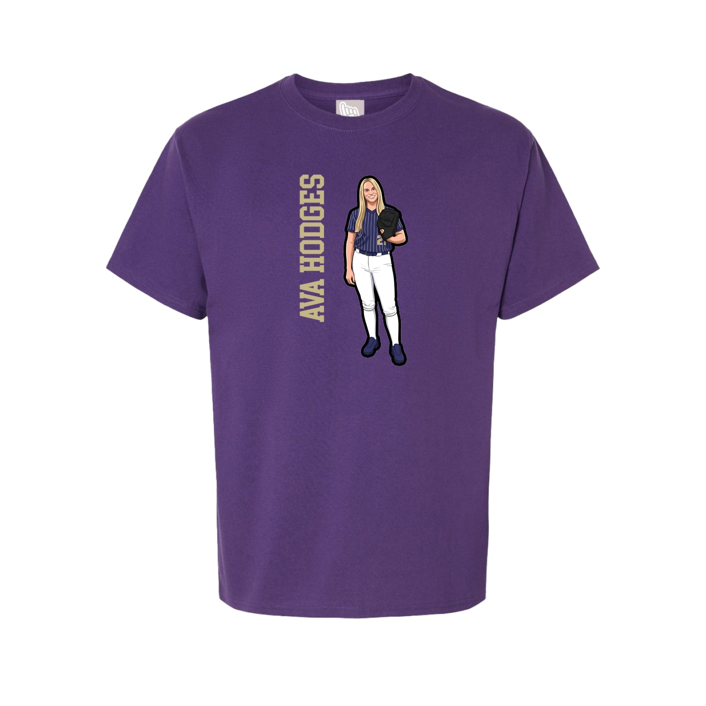 Youth Tee — Name Vertical in Purple