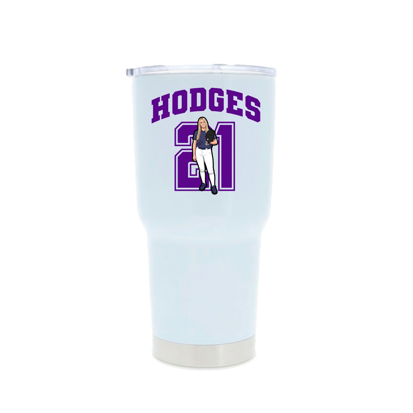 30oz Stainless Steel Tumbler — Number in White