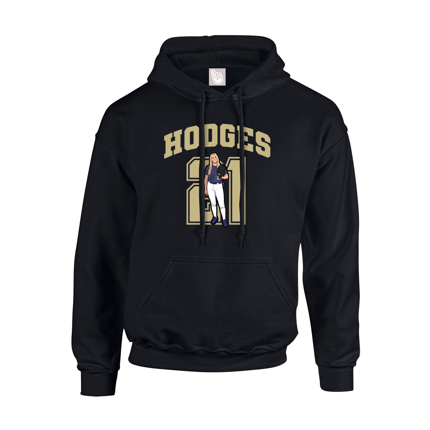 Youth Hoodie — Number in Black