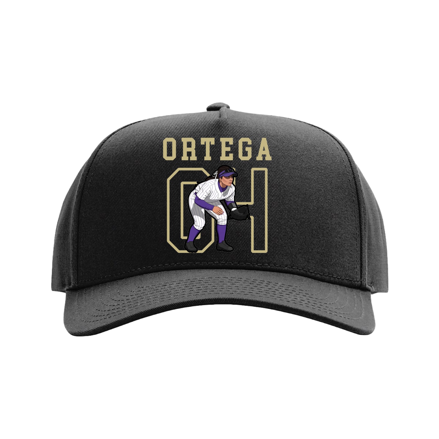 Full Fabric Five-Panel Champ Cap — Shirsey in Black