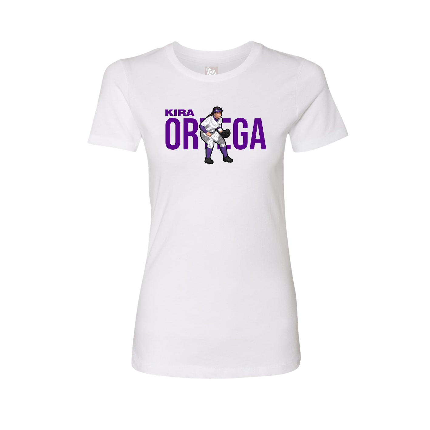 Fitted Women's Tee — Player Name in White